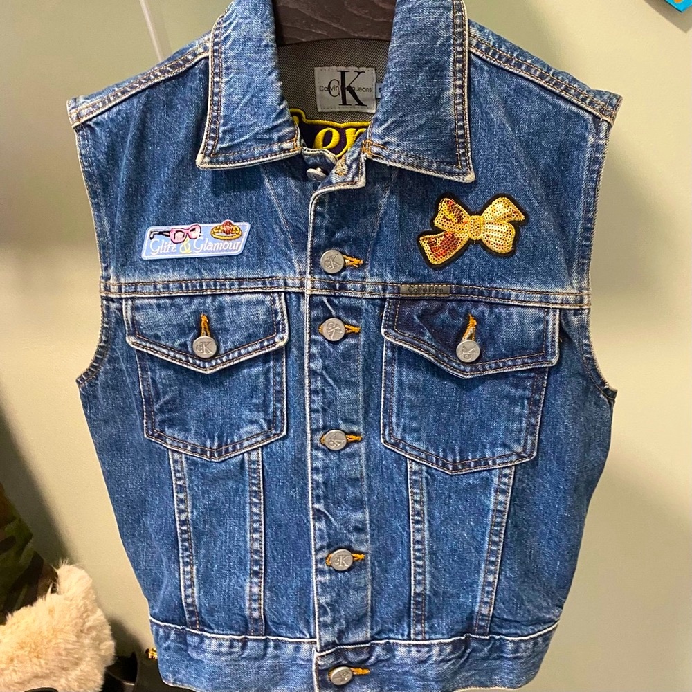 Calvin Klein Jeans Blue Denim Vest Sleeveless Design size S
